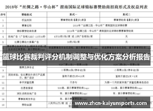 篮球比赛裁判评分机制调整与优化方案分析报告