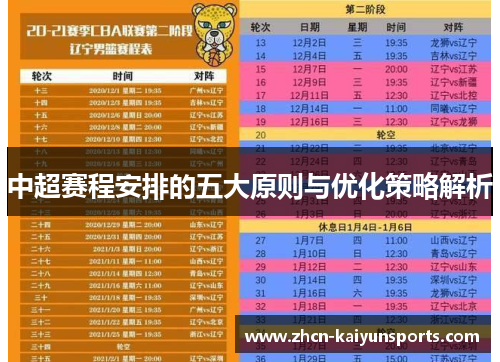 中超赛程安排的五大原则与优化策略解析